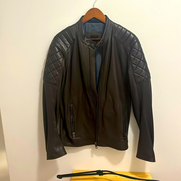 Hugo boss leather coat - Picture 1 of 2